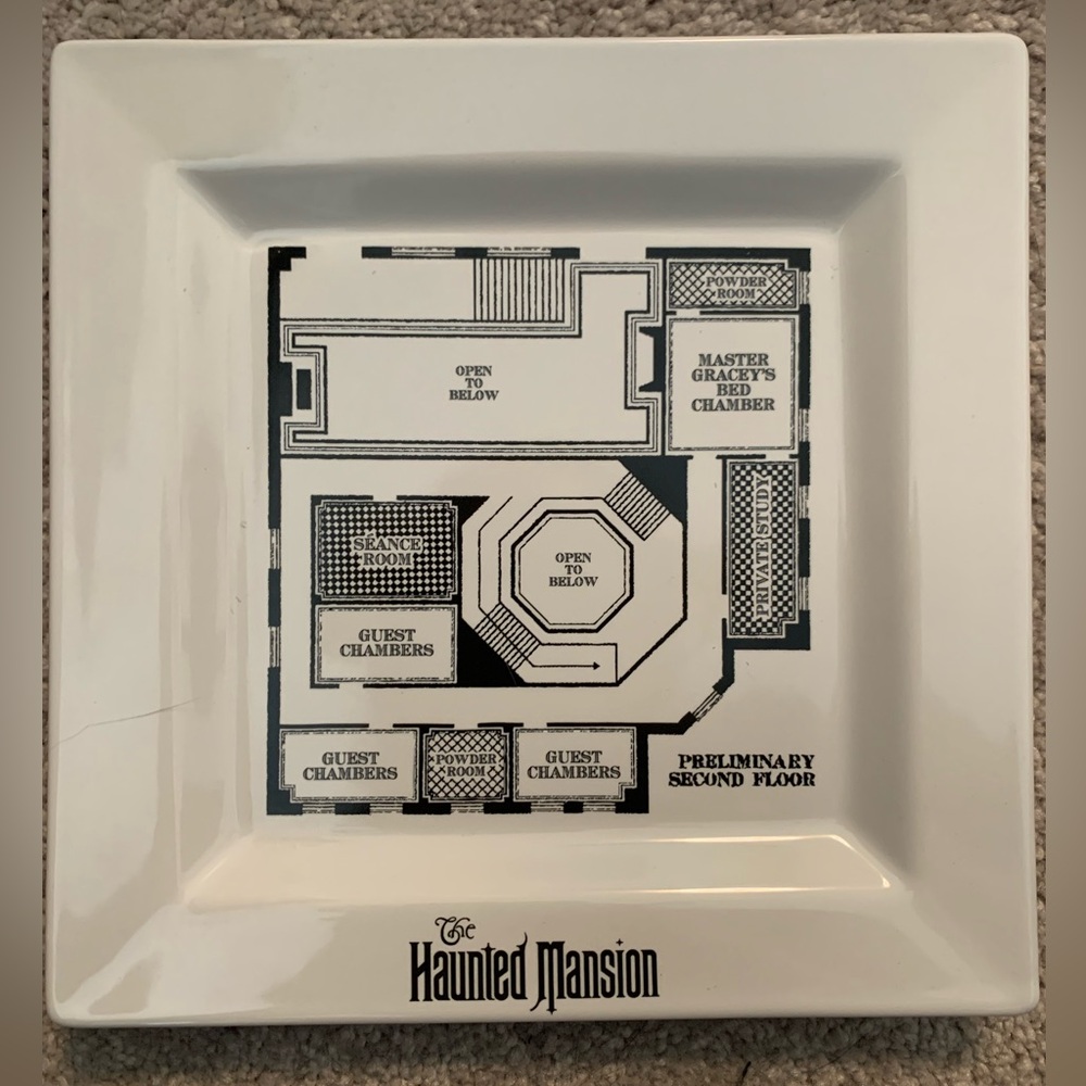 Haunted Mansion 45th Anniversary Second Floor Plan Plate NEW